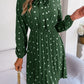 Polka Dot Tie Neck Pleated Dress