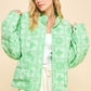 Vintage Print Open Front Jacket with Pockets