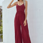 V-Neck Spaghetti Strap Wide Leg Jumpsuit