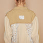 POL Crochet Patch Exposed Seam Button Up Jacket