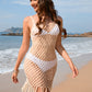 Fringe Openwork Wide Strap Cover Up