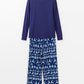 Round Neck Long Sleeve Top and Printed Pants Lounge Set