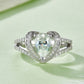 1 Carat Moissanite 925 Sterling Silver Heart Ring