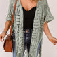 Openwork Open Front Cardigan with Fringes