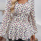 Peplum Printed Long Sleeve Blouse