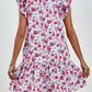 Tied Floral Cap Sleeve Mini Dress