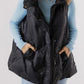 Pocketed Textured Zip Up Vest Coat