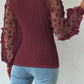 Textured Applique Long Sleeve Blouse