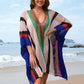 Openwork Color Block Plunge Cover-Up