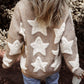 Star Button Up Long Sleeve Cardigan