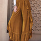 Slit Ruffled Wide Leg Pants