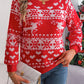 Christmas Element Round Neck Long Sleeve Sweater