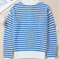 Striped Half Zip Long Sleeve Sweater