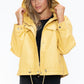 Drawstring Hem PU Leather Zip Up Jacket