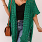 Openwork Open Front Cardigan with Fringes