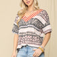 Striped V-Neck Short Sleeve T-Shirt