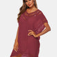 Cutout V-Neck Short Sleeve Cover-Up