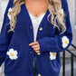 Crochet Flower Button Up Cardigan