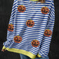 Pumpkin Striped Round Neck Long Sleeve Sweatshirt