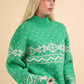 Christmas Element Mock Neck Long Sleeve Sweater