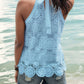 Lace Tied Mock Neck Tank