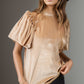 Frill Mock Neck Short Sleeve Blouse