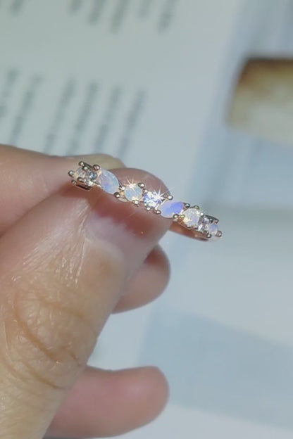 Moonstone and Zircon Decor Ring