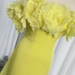 Flower Applique Off-Shoulder Dress with Overskirt