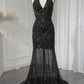 Sequined Halter Neck Floor-Length Dress