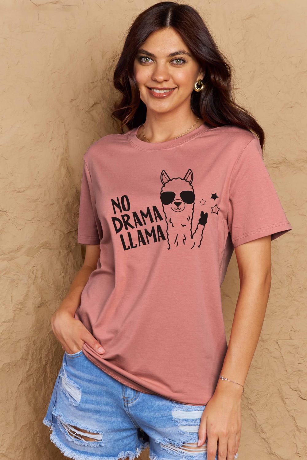 NO DRAMA LLAMA Graphic Cotton Tee