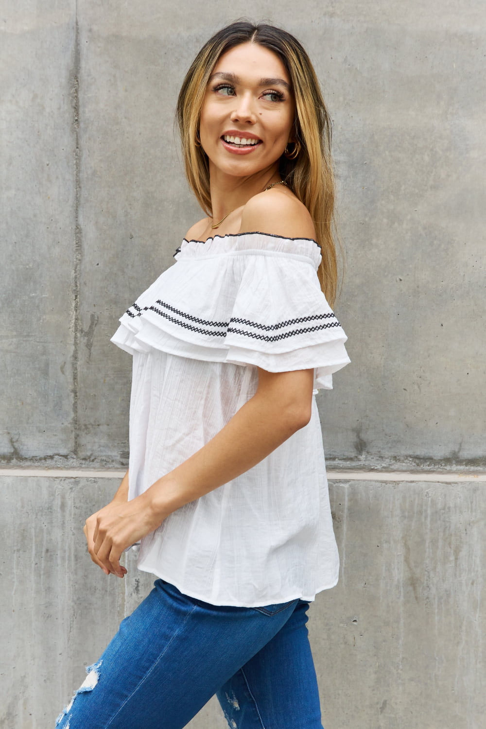 Off The Shoulder Ruffle Blouse