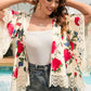 Floral Print Flounce Sleeve Cardigan