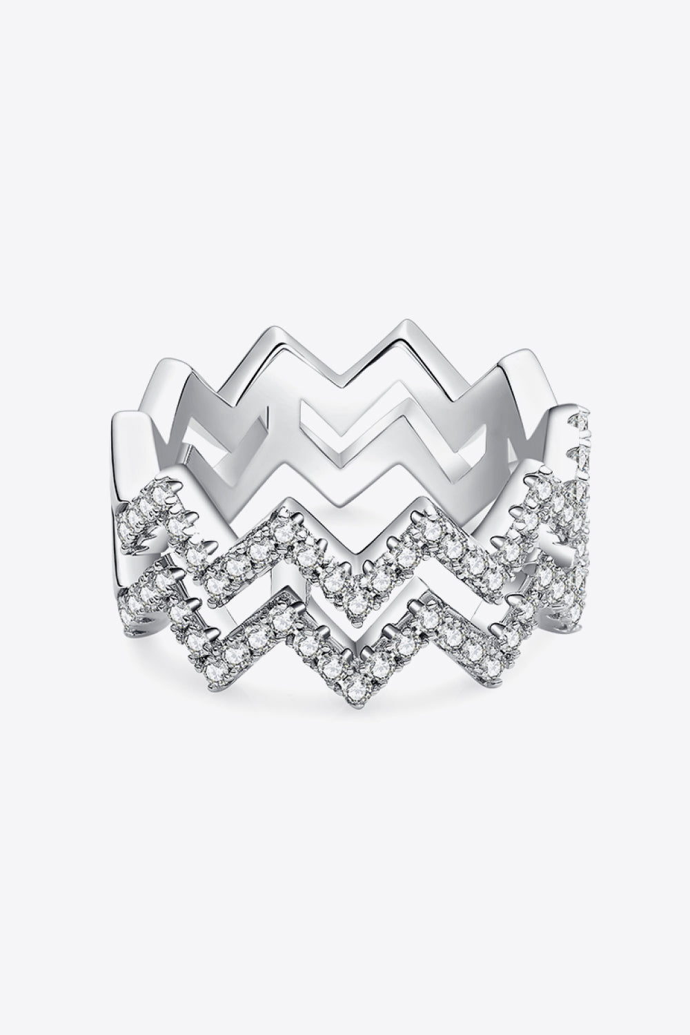 Moissanite Zigzag Stacking Ring