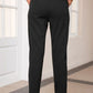 Drawstring Straight Pants with Pockets