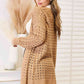 Openwork Horizontal Ribbing Open Front Cardigan