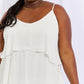Cascade Ruffle Style Cami Dress in Soft White