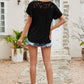 Spliced Lace Flutter Sleeve Top