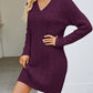 Cable-Knit Long Sleeve Sweater Dress