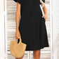 Flounce Sleeve Round Neck Dress with Pockets