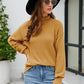 Mock Neck Dropped Shoulder Long Sleeve Sweater