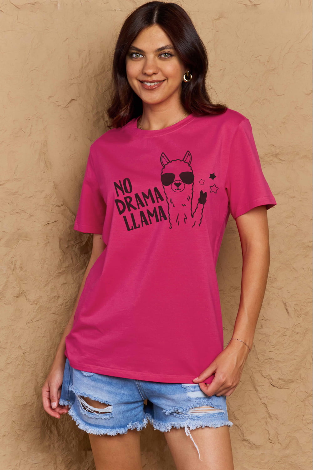 NO DRAMA LLAMA Graphic Cotton Tee