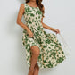 Floral Round Neck Tiered Sleeveless Dress