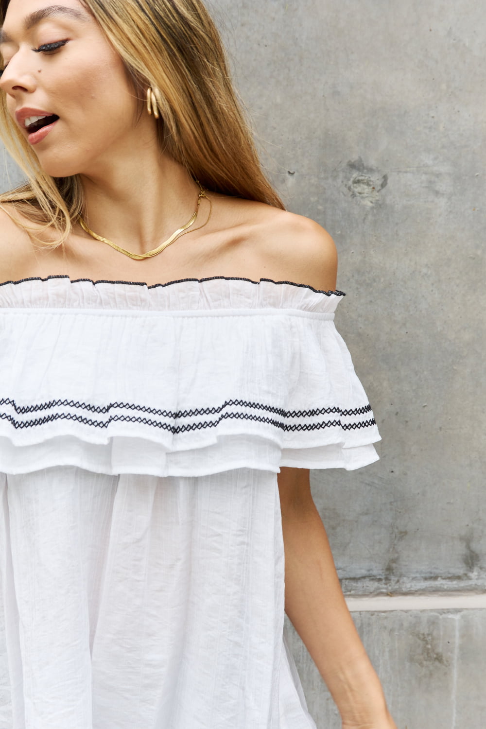 Off The Shoulder Ruffle Blouse