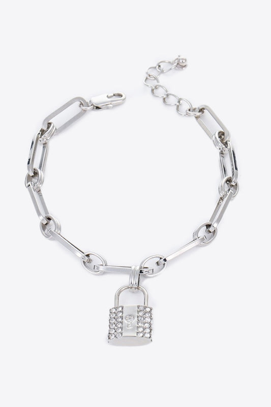 5-Piece Lock Charm Chain Bracelet