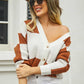 Plaid V-Neck Dropped Shoulder Cardigan