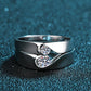 Moissanite Rhodium-Plated Ring