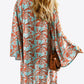 Printed Open Front Duster Cardigan