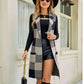 Plaid Lapel Collar Sleeveless Cardigan