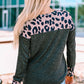 Leopard Round Neck Ribbed Top