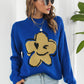 Flower Graphic Drop Shoulder Sweater